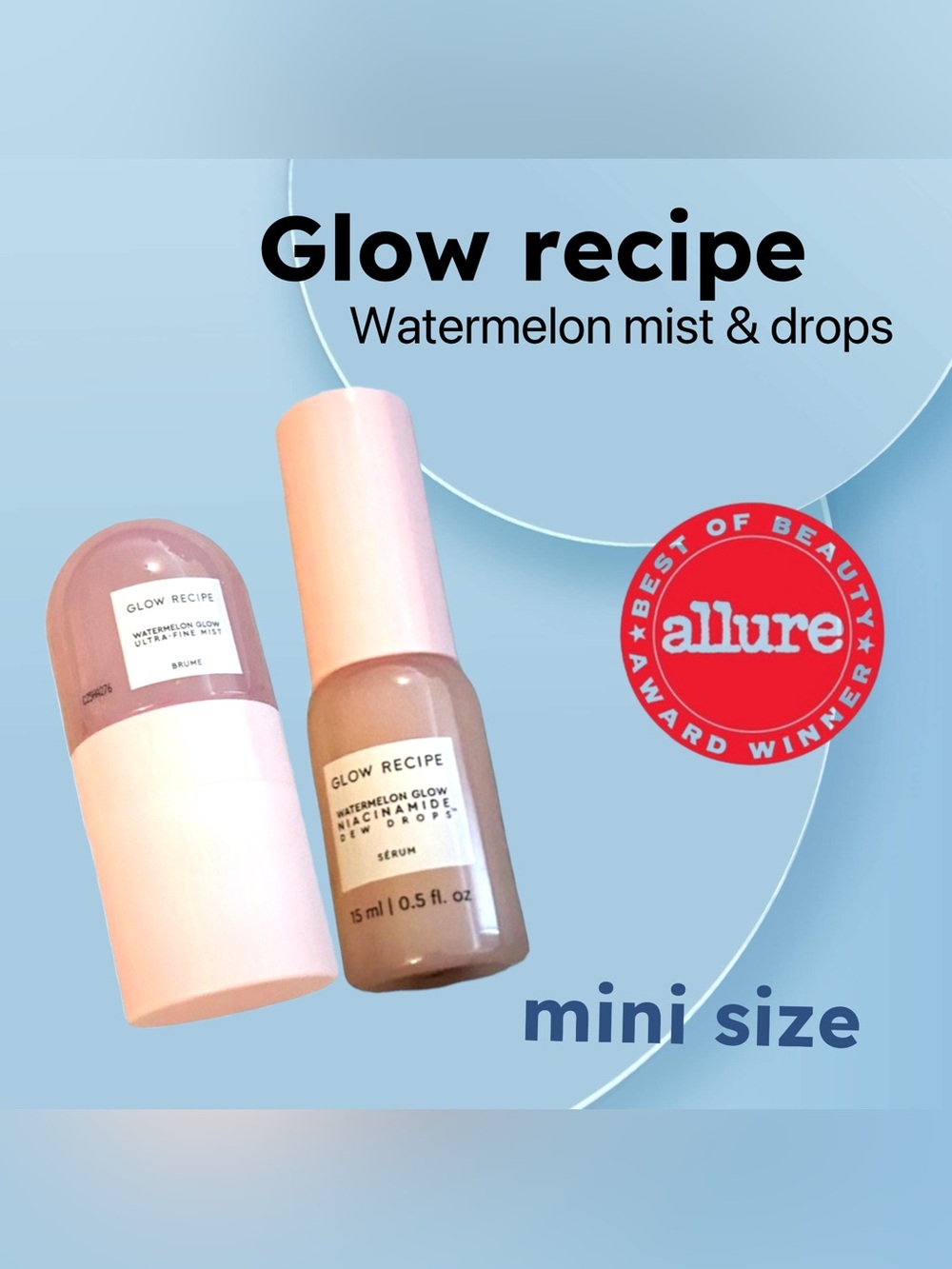 🌟🇺🇸🆕NWOB GLOW RECIPE |MINI| Radiance & glow boosting Watermelon mist & serum